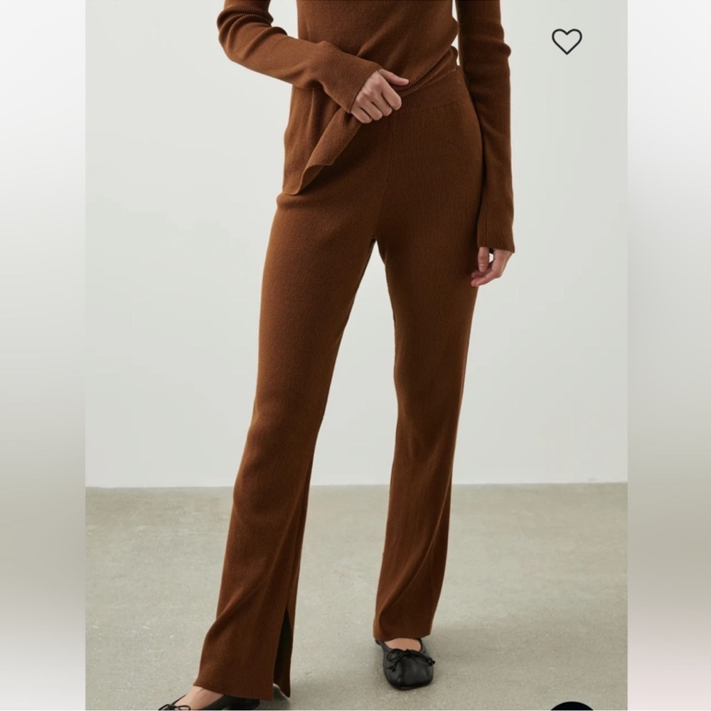 Rails Jules Fox Knit Pant Brown Size M High‎ Rise Wide Leg Pull On
